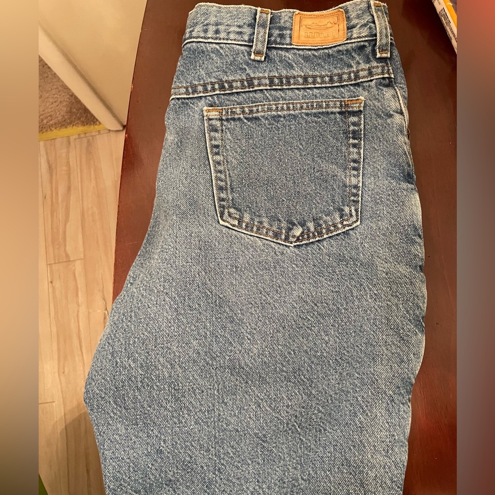 Vintage L.L. Bean Flannel Lined Denim Blue Jeans Relaxed Fit 36x30 Made in USA